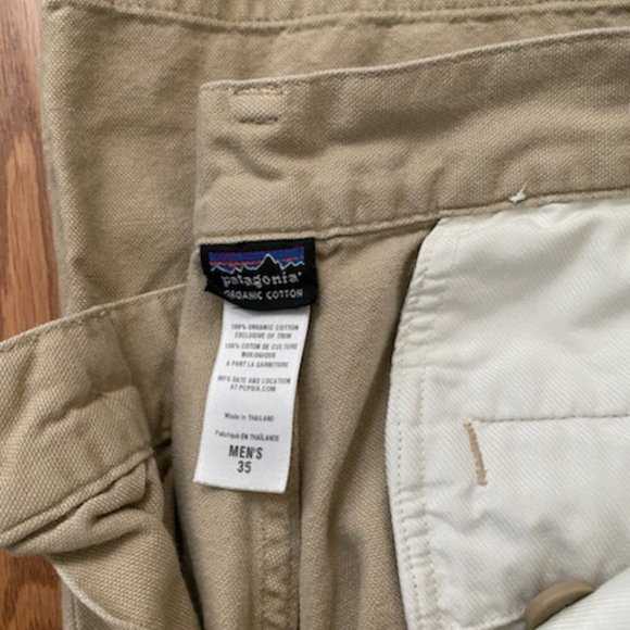 Patagonia 100% Organic Cotton Men's Duck Pants - Khaki 35x30 - Picture 2 of 4